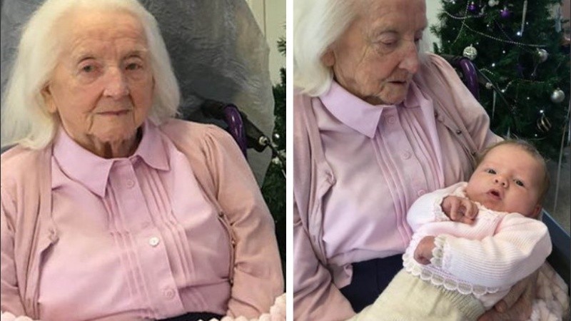 Tatara-tatarabuela conoció a la primera niña nacida en su familia en 75 años