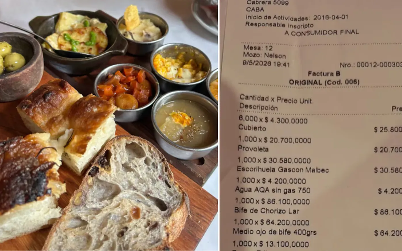 Fue a comer a una reconocida parrilla y un detalle en el ticket lo sorprendi&oacute;