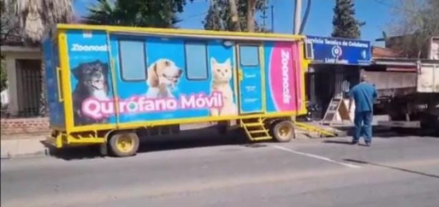 Un quirófano móvil municipal se desprendió en pleno tránsito en Sumalao y chocó contra un poste