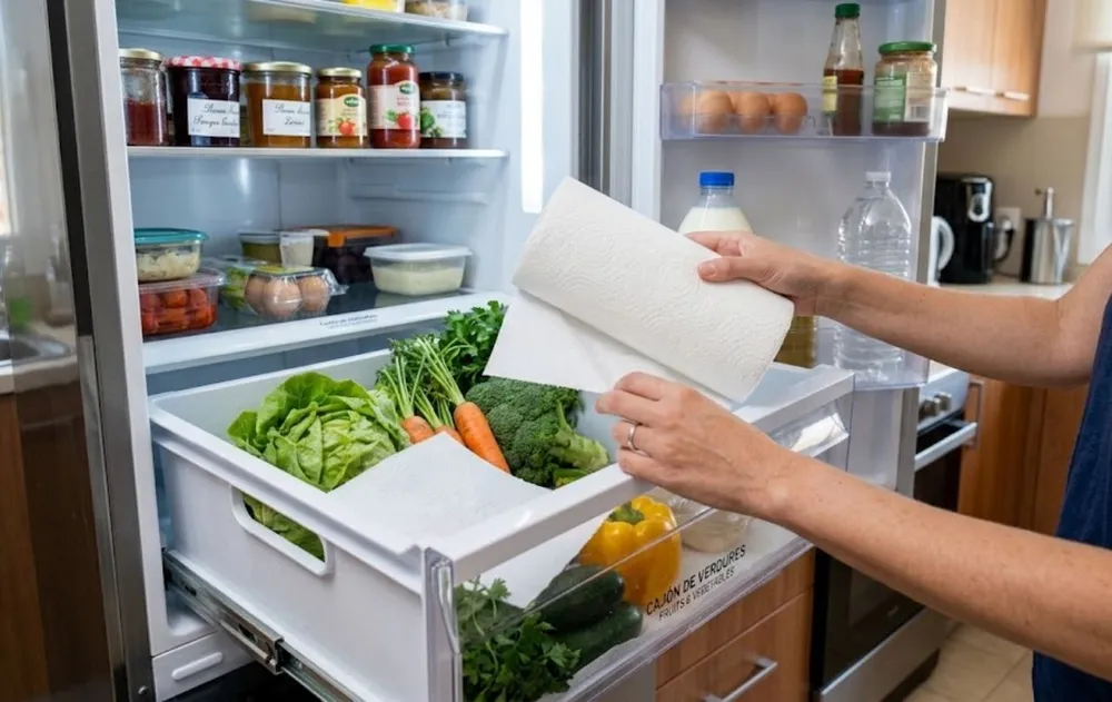 El truco del papel de cocina en el caj&oacute;n de las verduras sirve para que duren el doble de tiempo