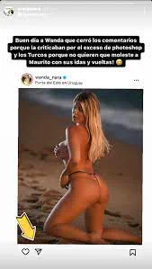 Wanda Nara posó semidesnuda con una microbikini hilo dental y tomó una drástica decisión en sus redes | TN