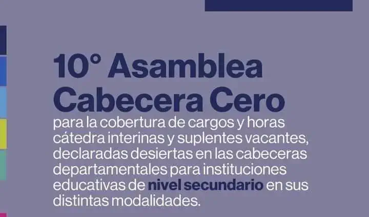 10° Asamblea Cabecera Cero para el nivel secundario