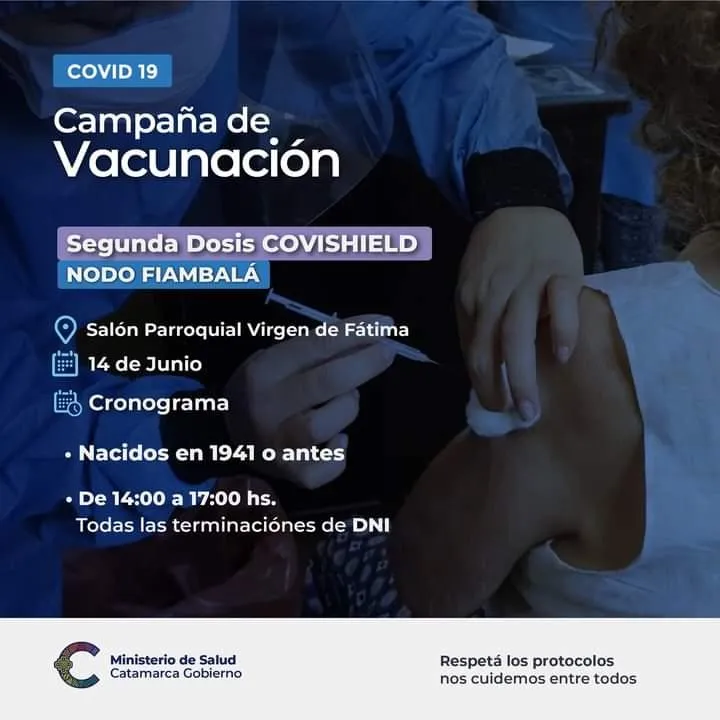 Así continúa la Vacunación COVID este martes en Catamarca
