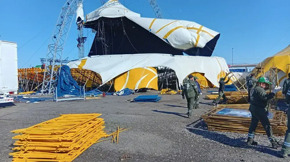 Así terminó la carpa del circo de Flavio Mendoza: "quedaron destruidas" por la tormenta