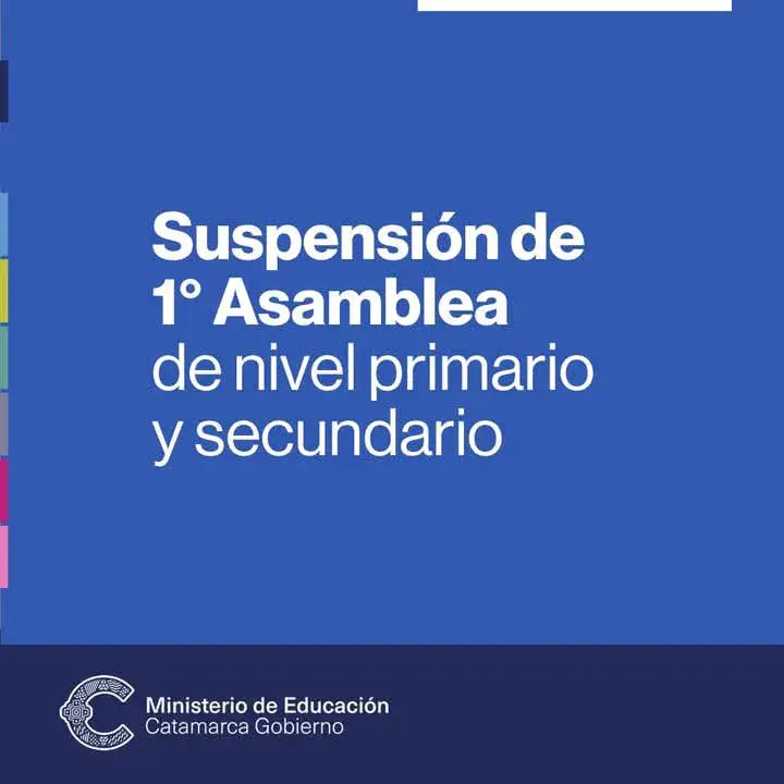 Atención: Se suspende la 1° asamblea de los niveles primario y secundario