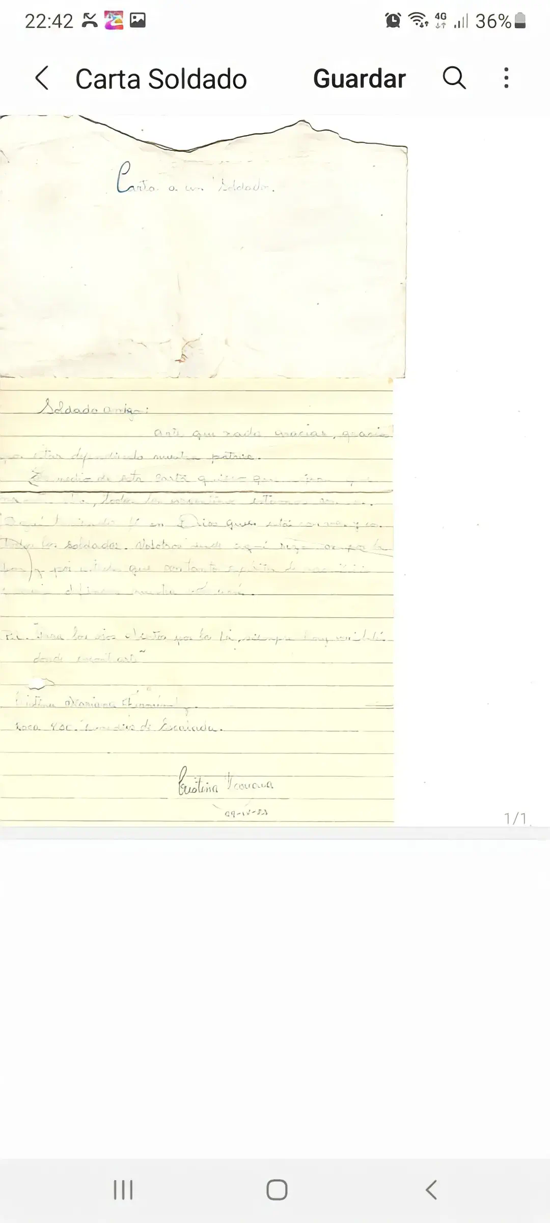 Atesoró está carta por 40 años