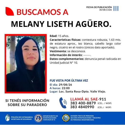 Buscamos a Melany Liseth Agüero