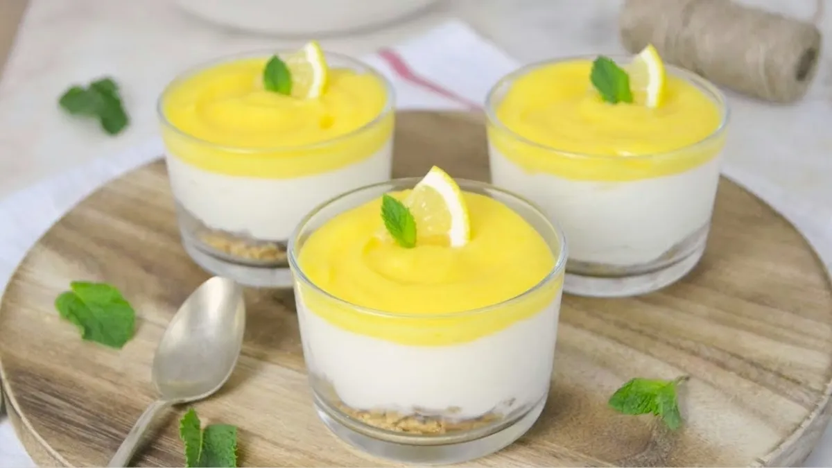 Cheesecake de limón en vaso