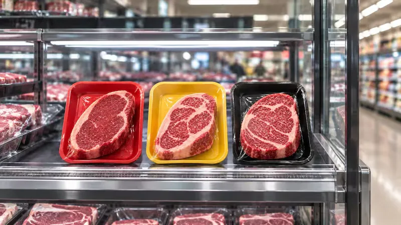 Color de la bandeja de la carne en los supermercados: qué significa cada uno