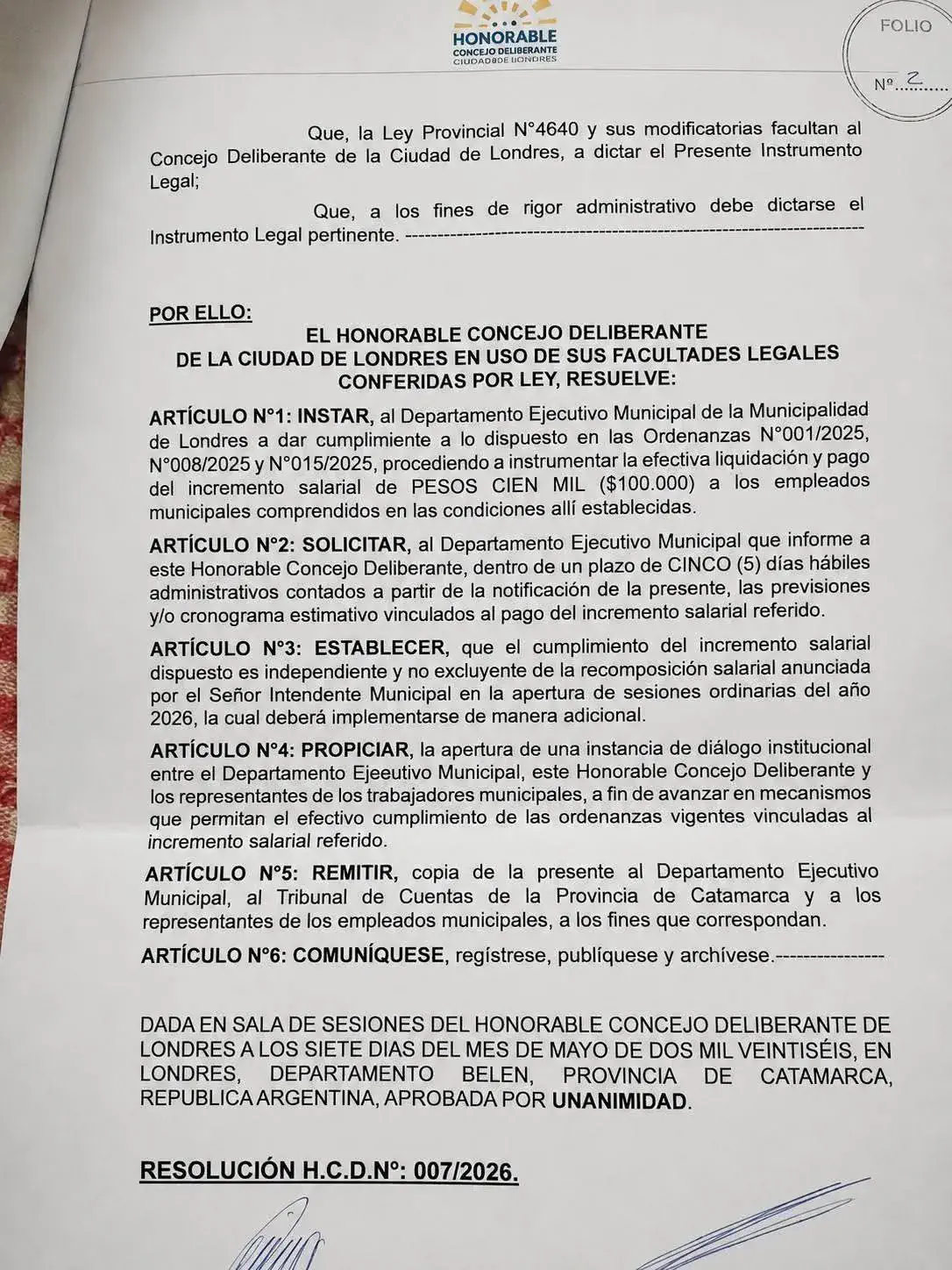 Crece la tensión en un municipio por el reclamo salarial de empleados municipales