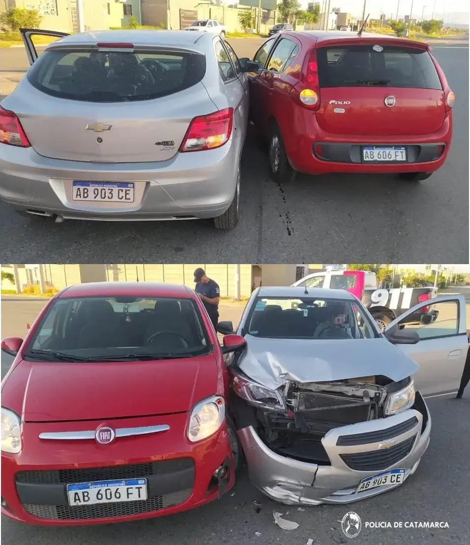 Dos autos colisionaron en Valle Chico