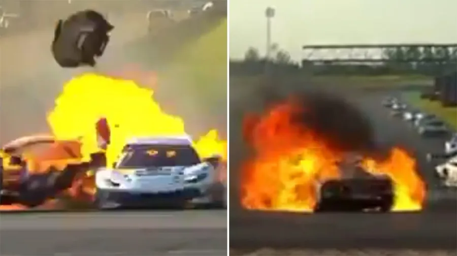 El heroico gesto de un piloto que conmueve al mundo: se metió entre las llamas para salvar a un rival atrapado en su auto