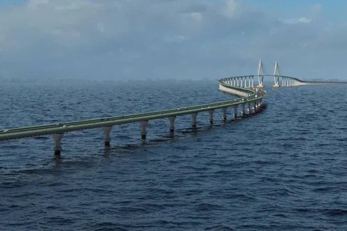Empezó la construcción del puente marítimo más largo de Sudamérica