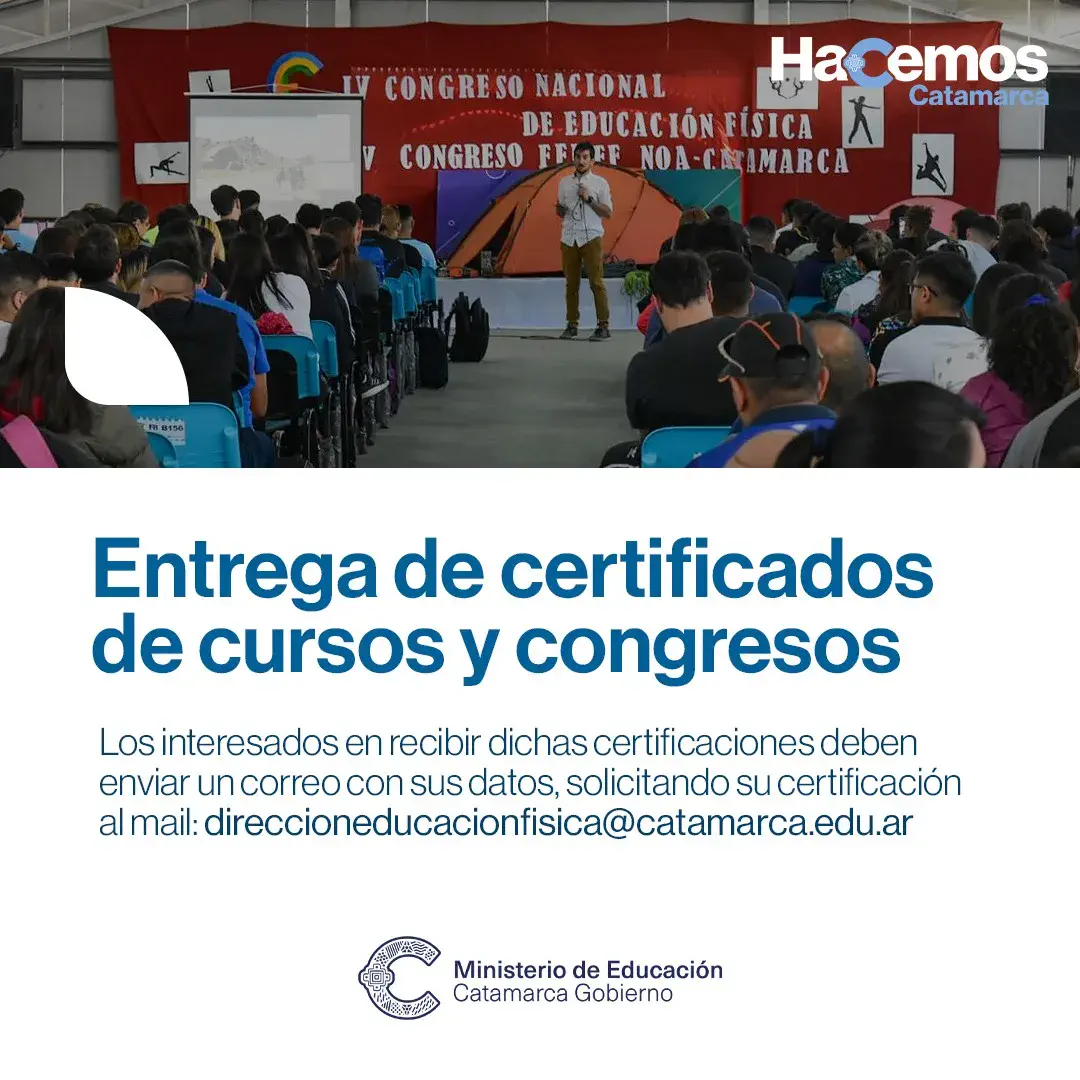 Entrega de certificados de cursos y congresos