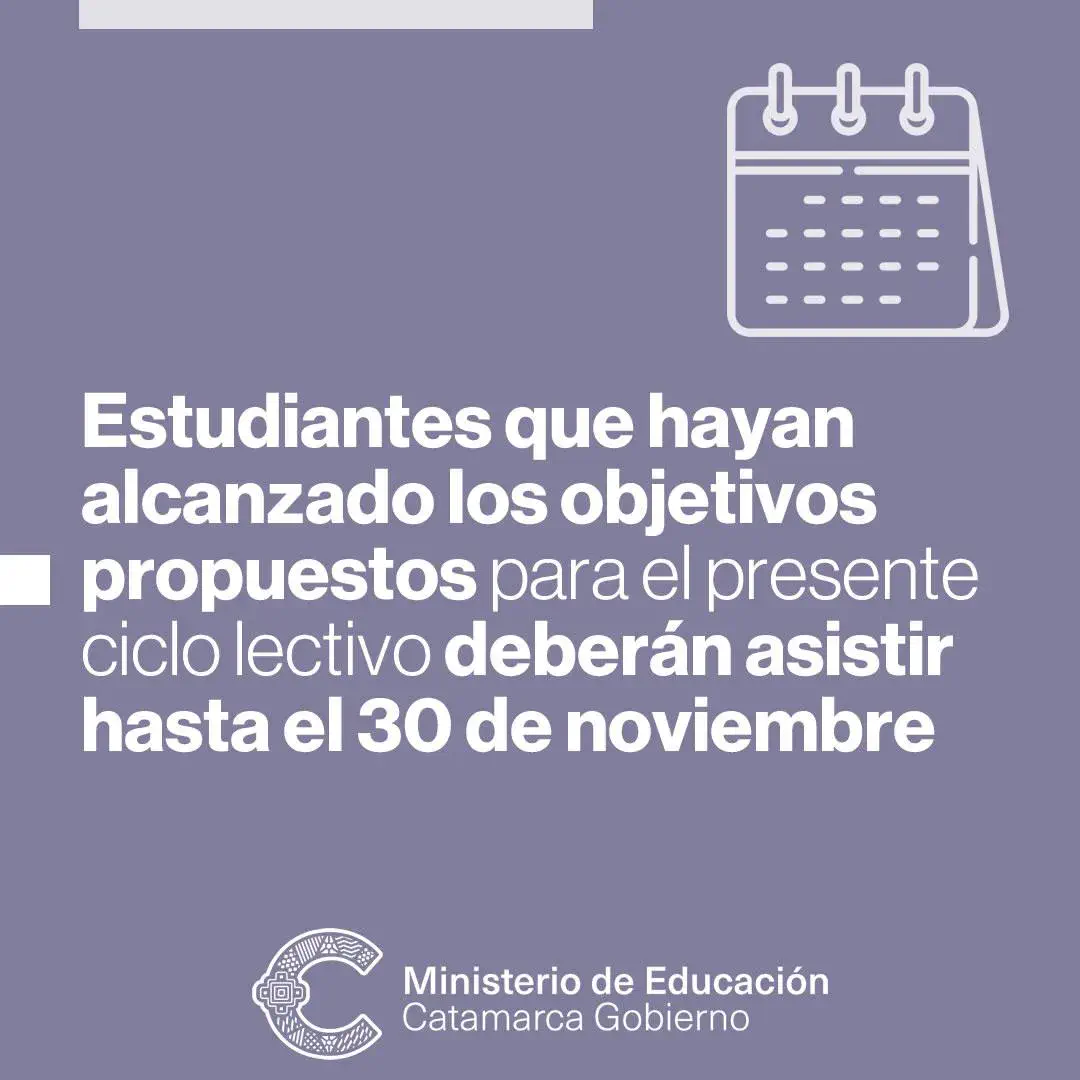 Estudiantes que hayan alcanzado los objetivos ¿Hasta cuándo deben asistir a clases?