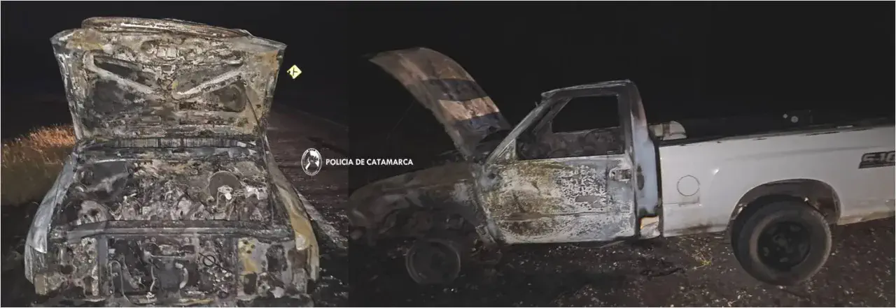 Incendio de una camioneta en Valle Viejo