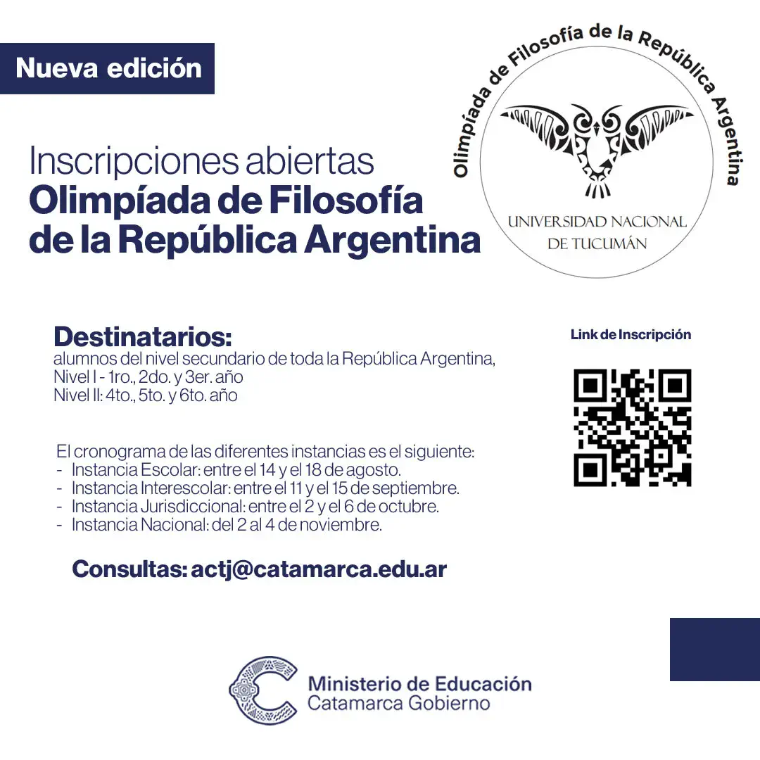 Inscripciones abiertas para la Olimpíada de Filosofía de la República Argentina