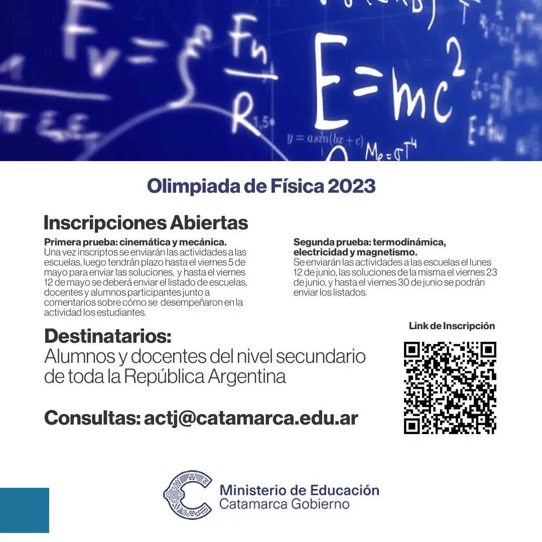 Inscripciones abiertas para la Olimpiada de Física 2023