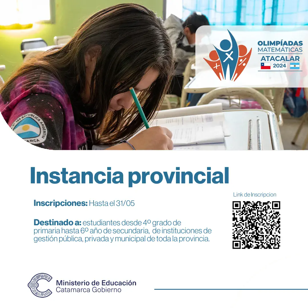 Inscripciones abiertas para la Olimpiada de Matemática de Catamarca - Ata.Ca.LaR 2024