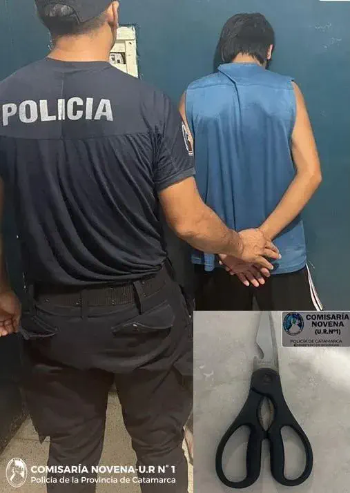 Intentó agredir a su propia hermana con una tijera