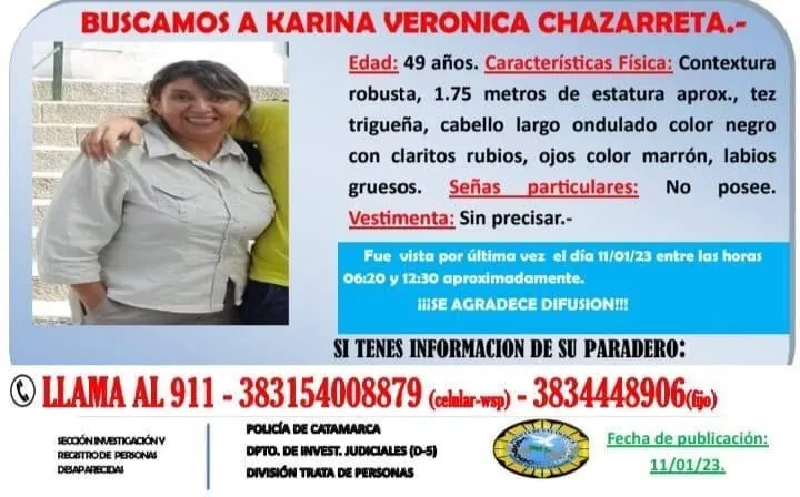 La familia de Karina Chazarreta agradece la colaboración