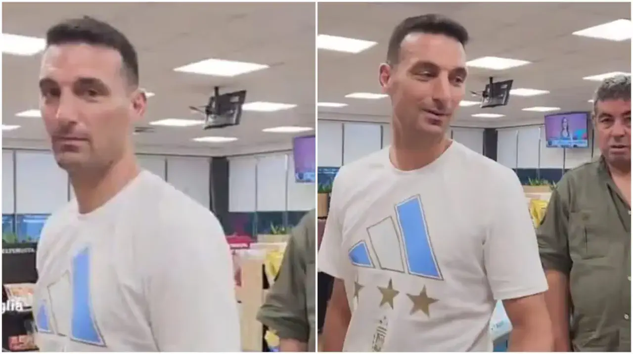 Lionel Scaloni vivió un incómodo momento con una fanática que lo grabó mientras hacía la fila para pagar