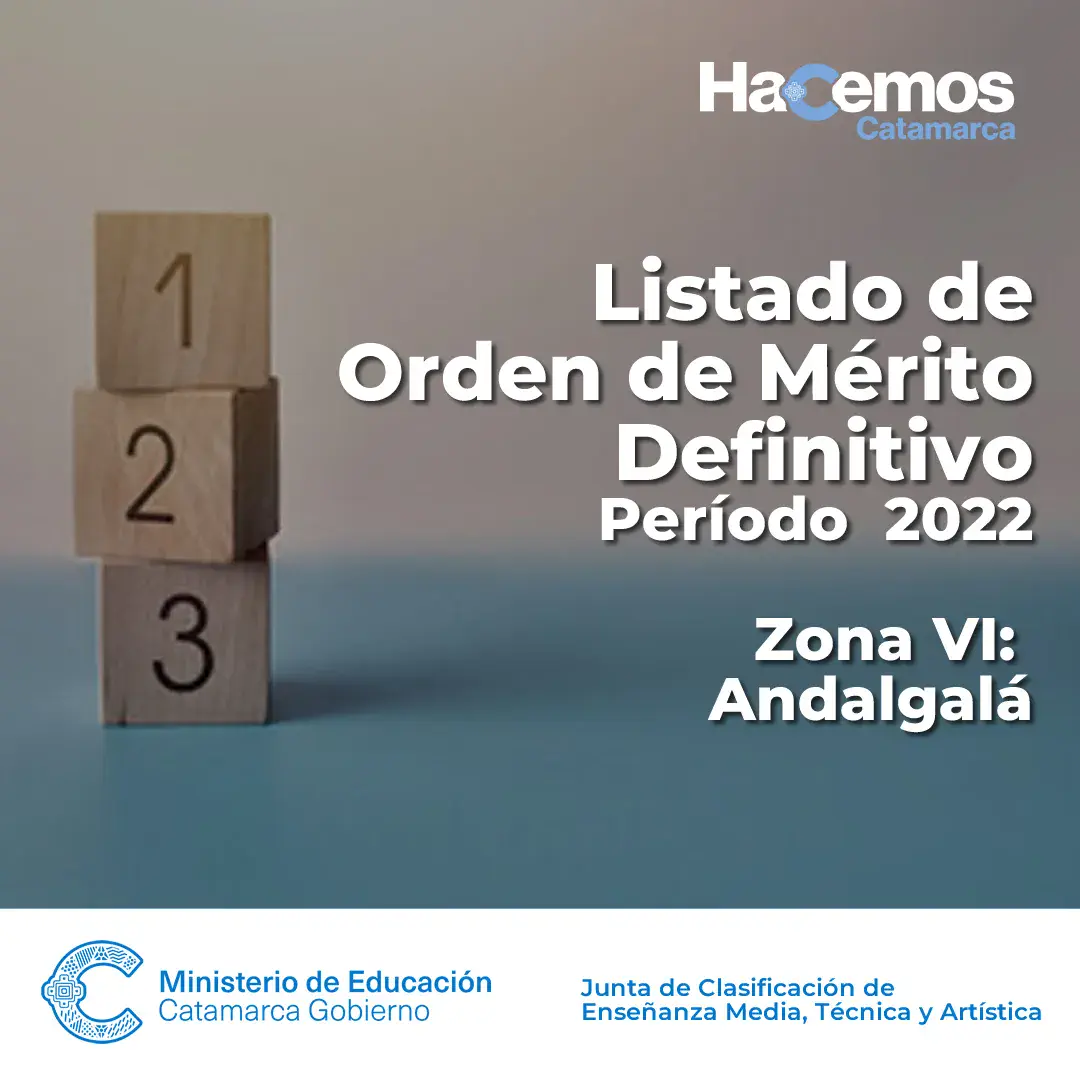 Listado de orden de mérito complementario definitivo 2022 para ZONA VI