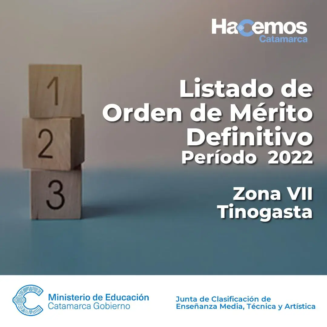 Listado de orden de mérito definitivo 2022 para ZONA VII