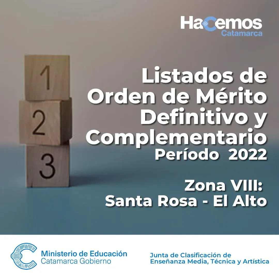 Listado de orden de mérito definitivo 2022 para ZONA VIII