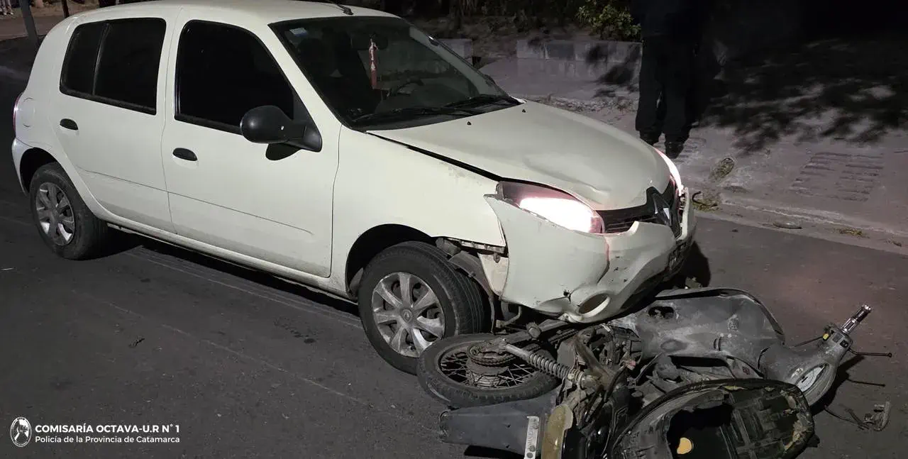 Motociclista lesionado en un siniestro vial