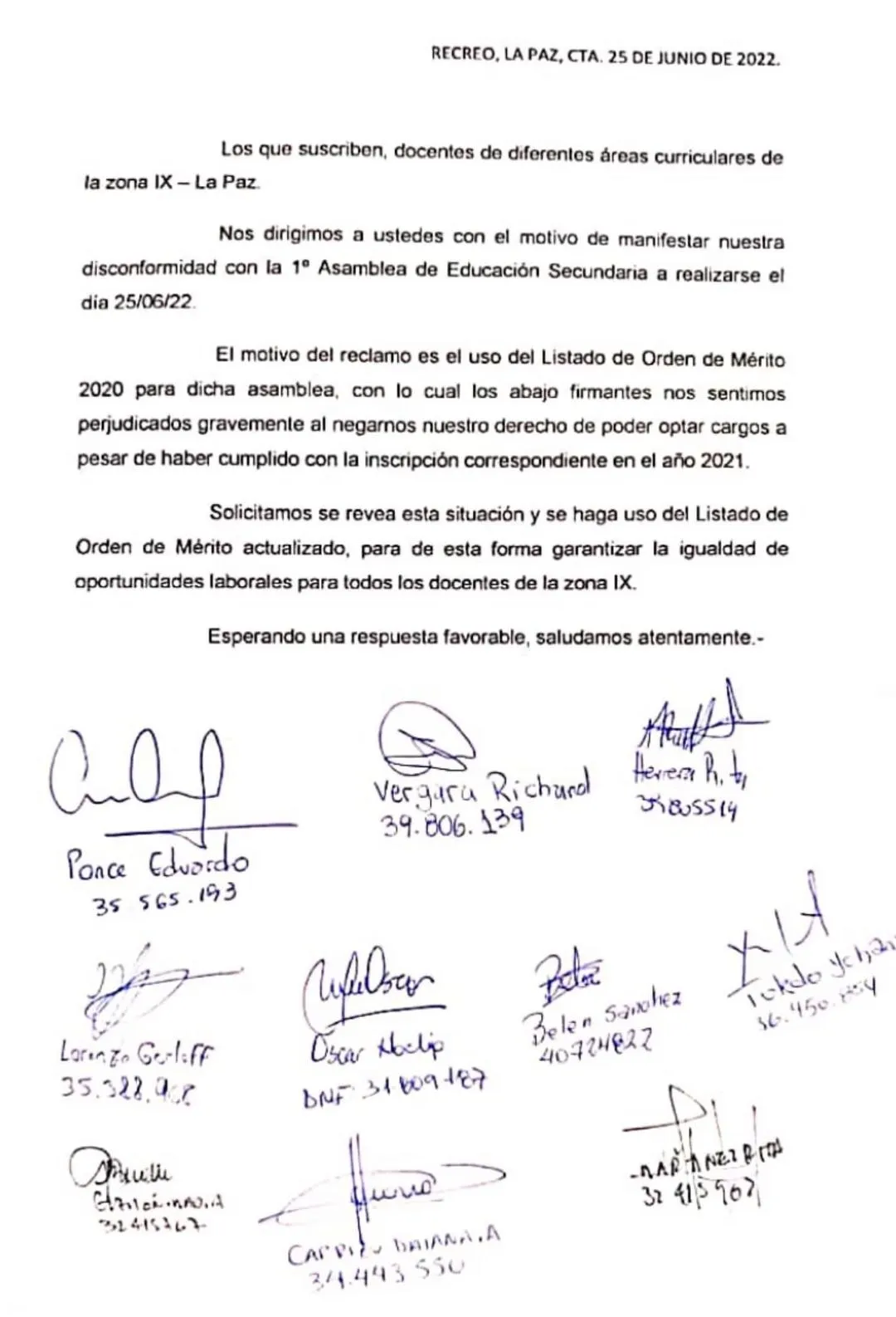 Piden al Gobernador que interceda para que Bacchiani tenga la domiciliaria