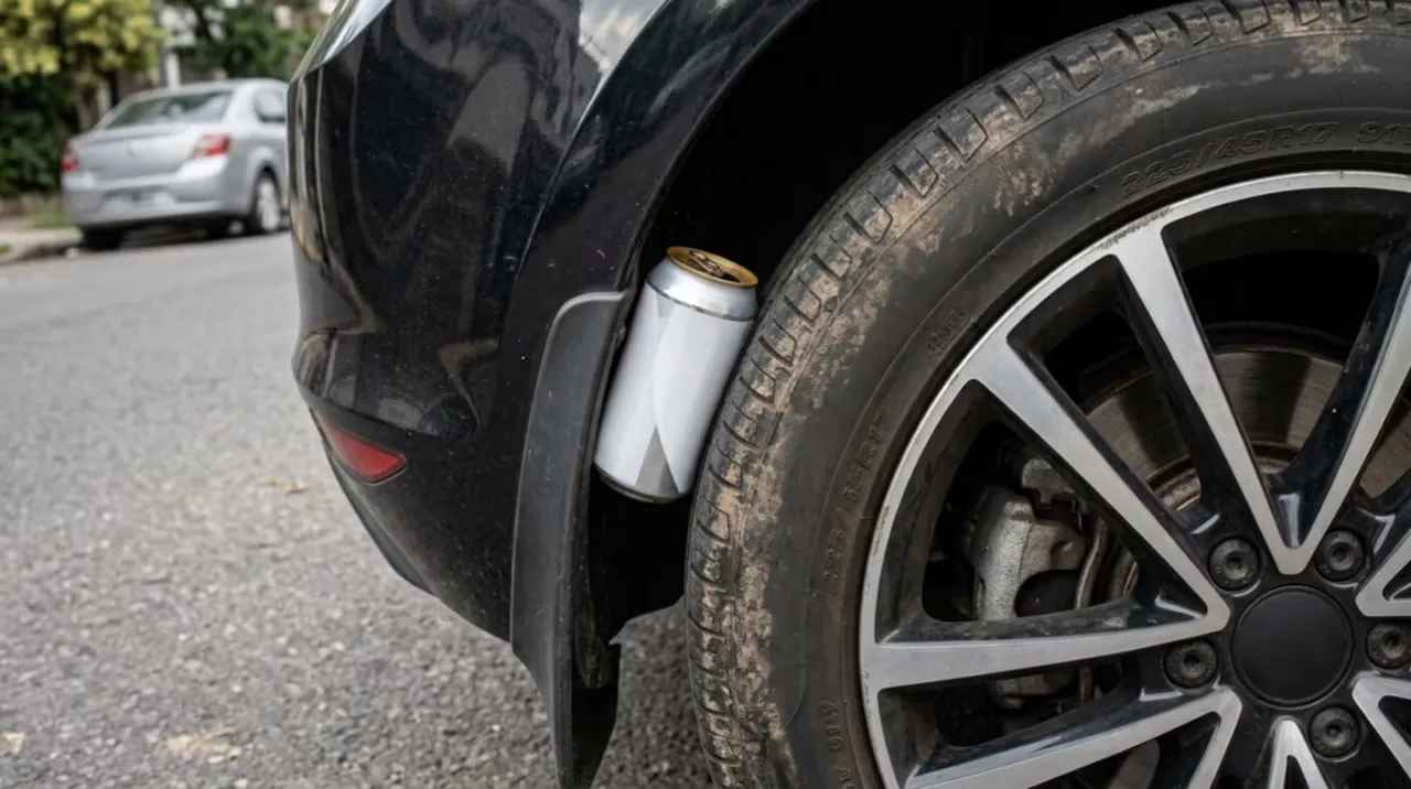 Qué significa encontrar una lata en la rueda del auto