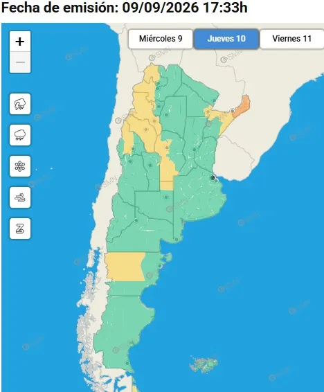 Alerta amarilla por tormentas en Catamarca