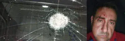 Salvaje ataque en la ruta 38: destrozaron el parabrisas de un camión e hirieron al conductor