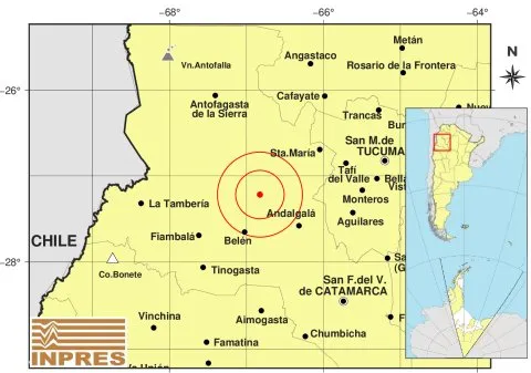 Sismo de 3.3° en Catamarca