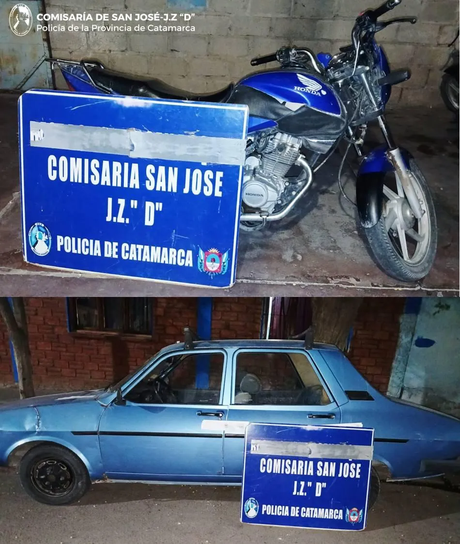 Tras un control vehicular personal policial secuestró un auto y una moto en Santa María