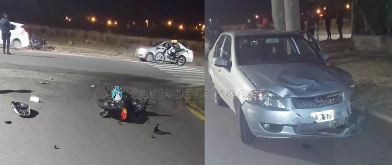 Un auto y una moto protagonizaron un siniestro vial