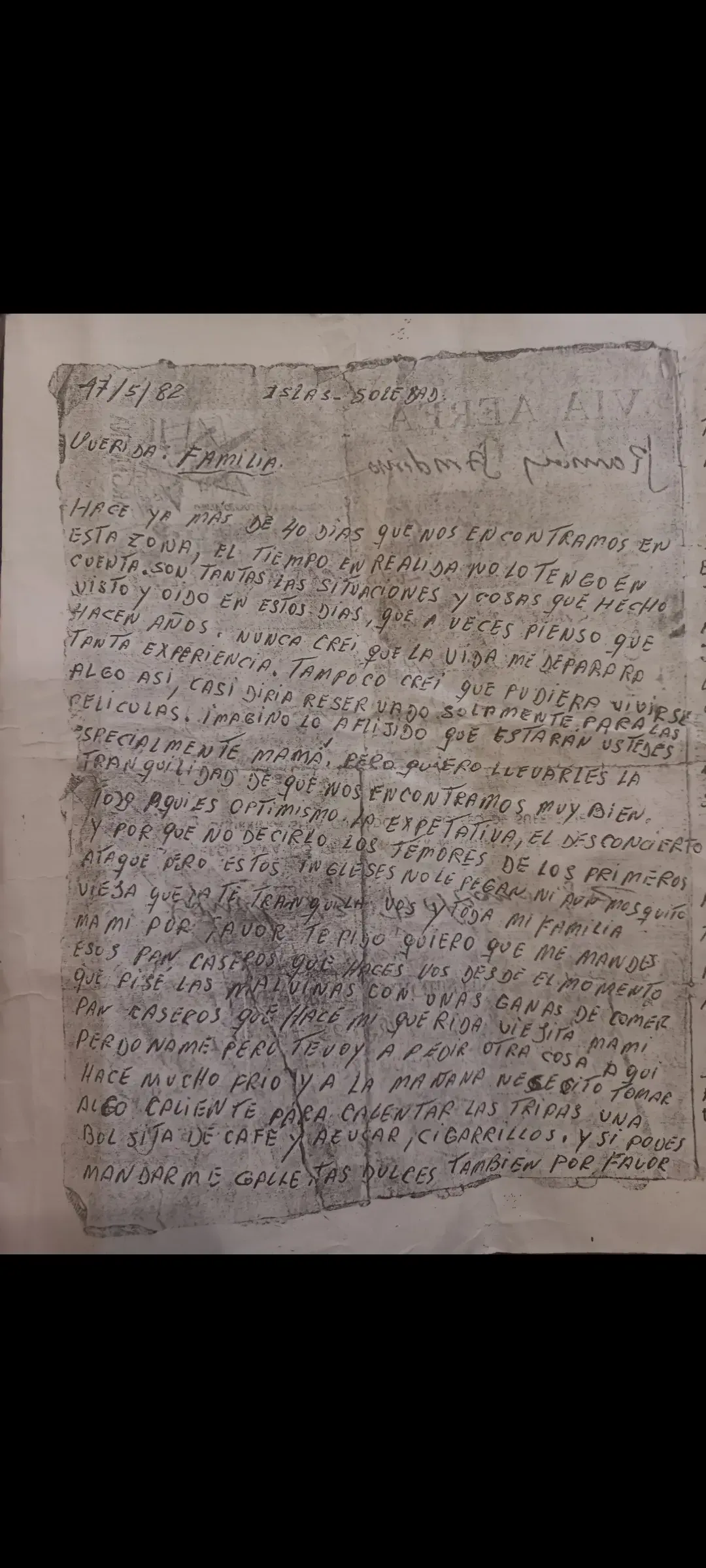 Una carta desde frente de batalla es un pedazo de emoción