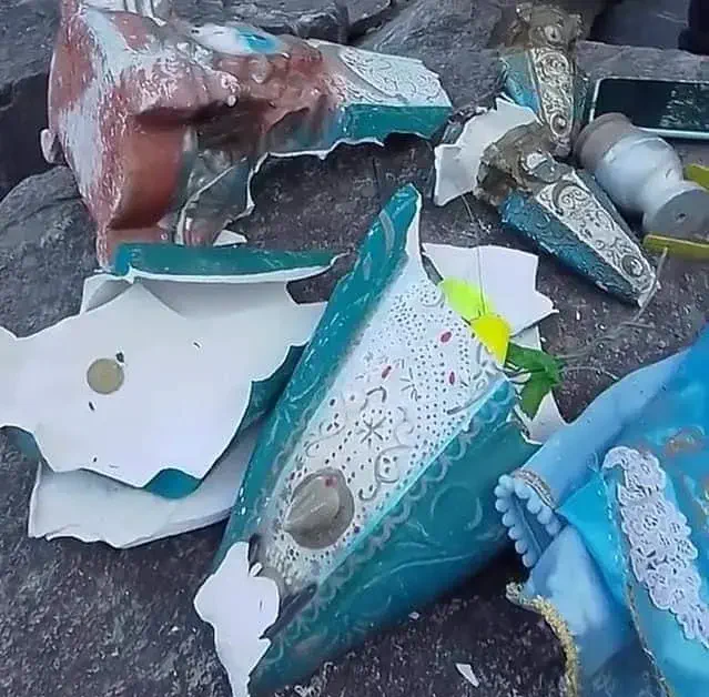 Vandalizaron la imagen de la Virgen del Valle