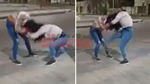 Viralizan feroz pelea de dos jovencitas en plena avenida