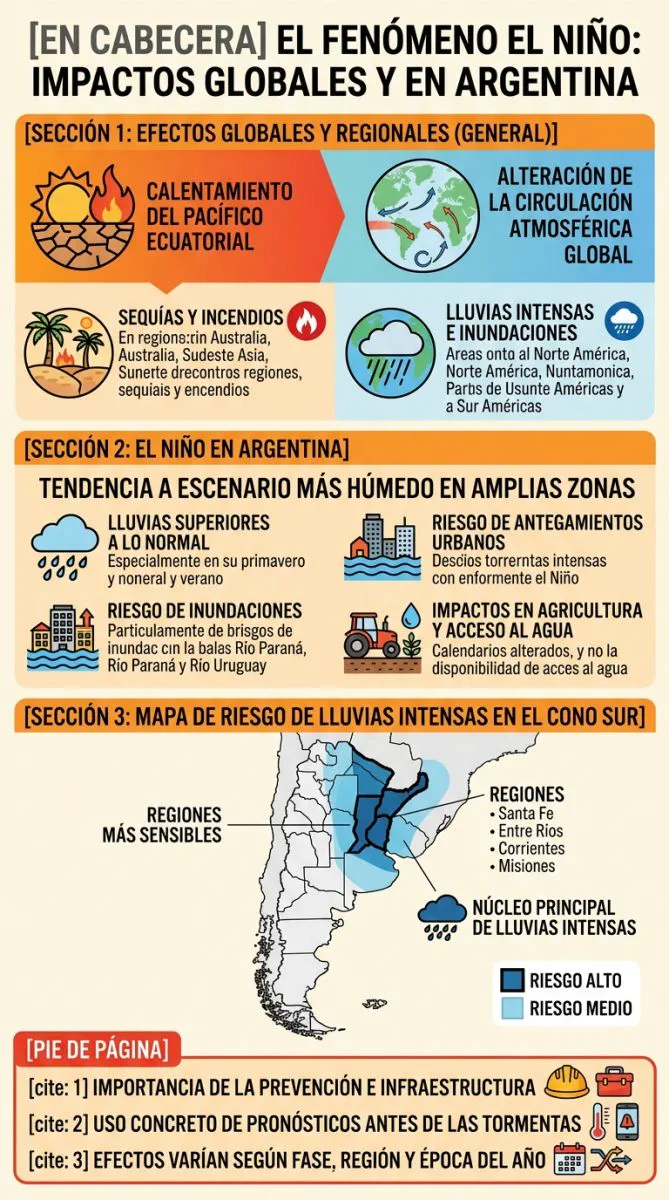Alerta de la ONU: el fenómeno de El Niño durará hasta febrero