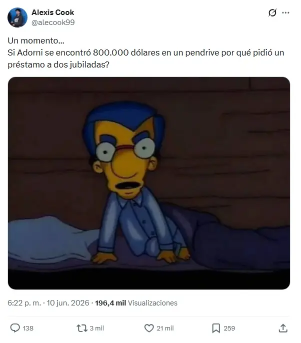 Los memes por la declaración jurada de Adorni