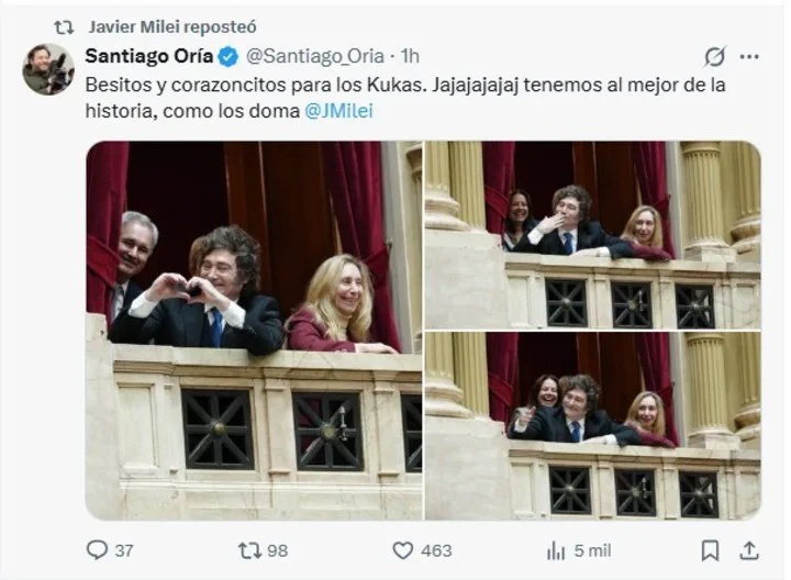 Enfurecido por las preguntas a Adorni: Milei llamó "asesinos" a los opositores y "chorros corruptos" a los periodistas