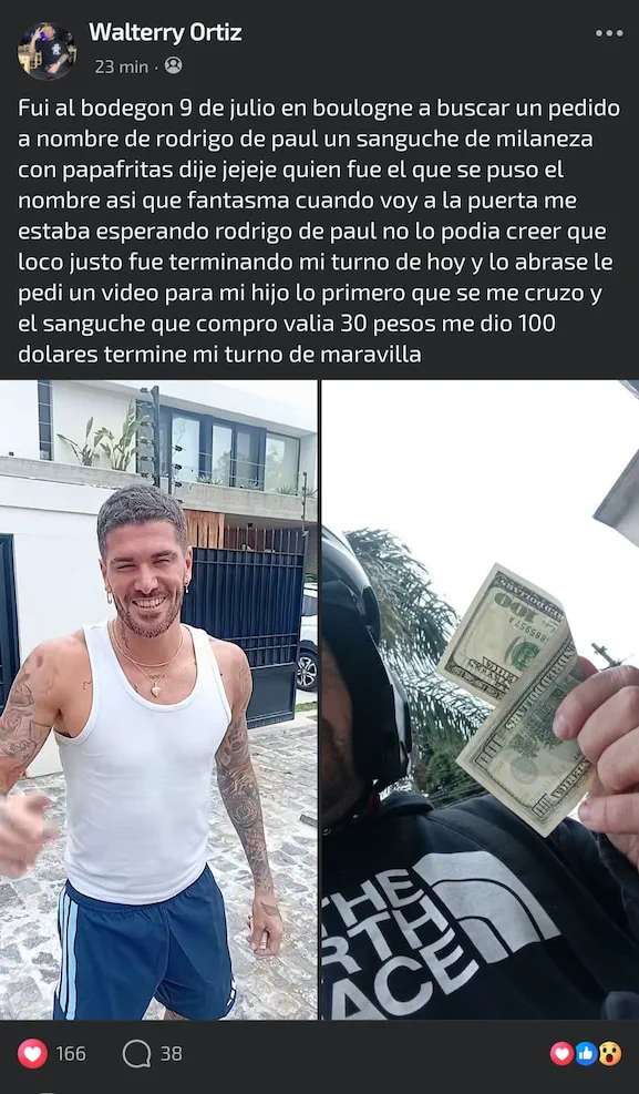 El sorprendente gesto de De Paul con un repartidor que se volvió viral