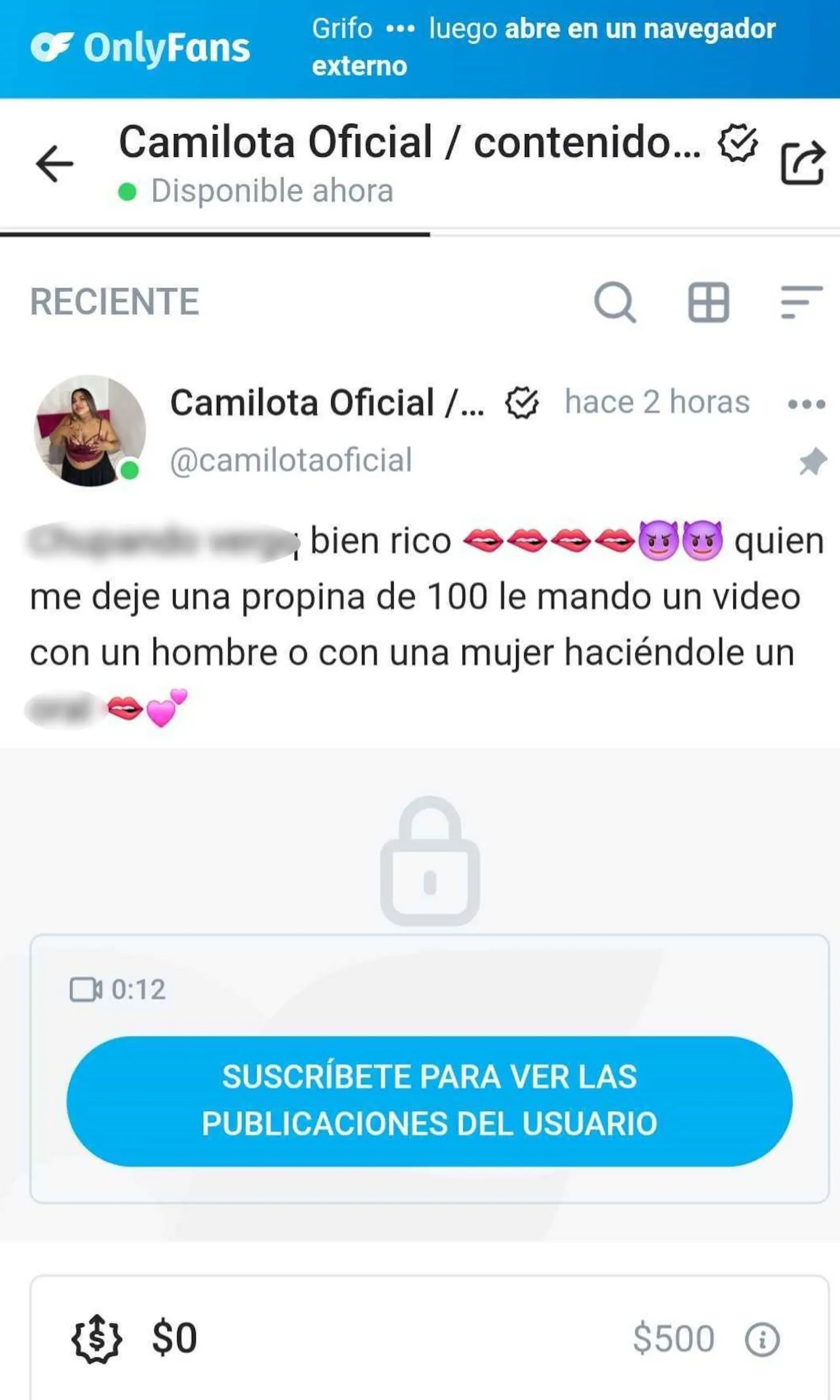 Camilota publicó una foto de alto voltaje
