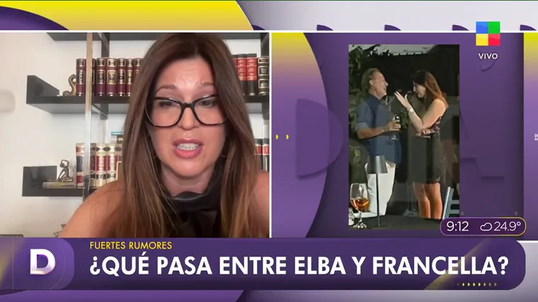 Elba Marcovecchio habla en un programa de televisión que muestra imágenes de Guillermo Francella.