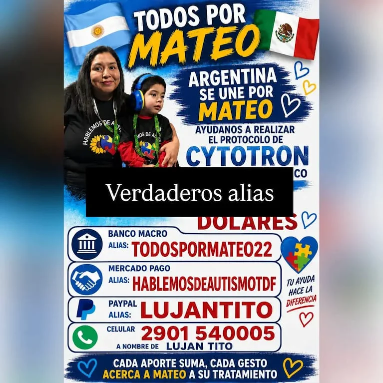 Necesita juntar US$37.000 para el tratamiento de su hijo con autismo, lanzó una campaña solidaria y un estafador le robó