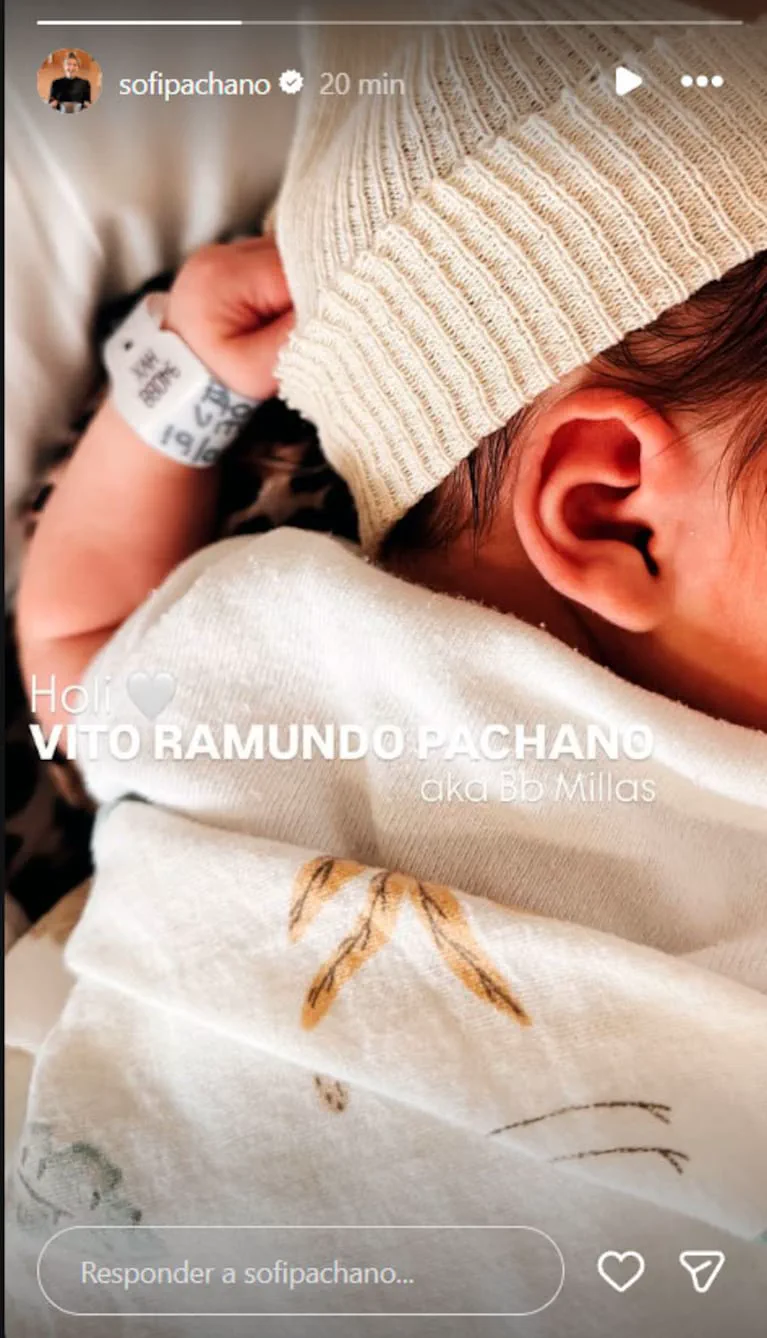 Sofía Pachano fue mamá y compartió la primera foto de su hijo