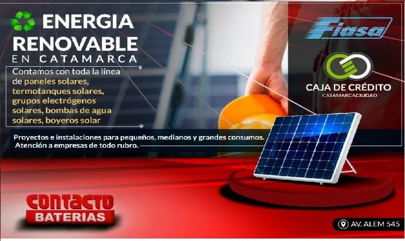 Contacto Baterías: energía renovable, paneles y termotanques solares. Av. Alem 545