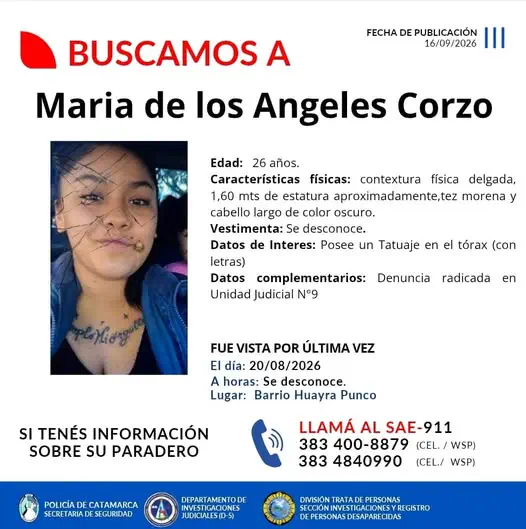 Buscamos a María de los Ángeles Corzo